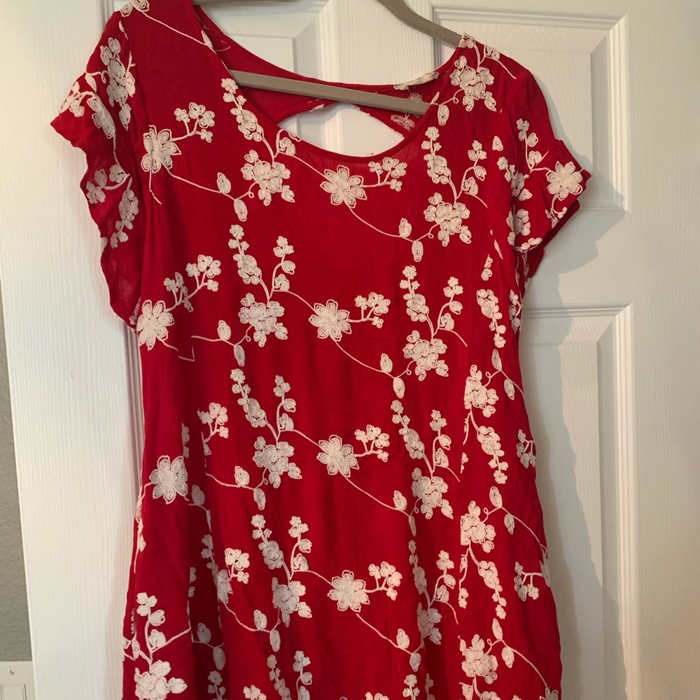 Red floral dress from Alterd State